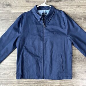 Brooks Brothers Stretch Cotton Twill Bomber Jacket Navy Blue Men's Size L